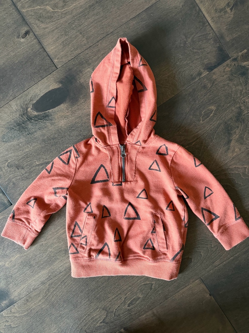 Cat & Jack Orange Triangle Print Half-Zip Hoodie